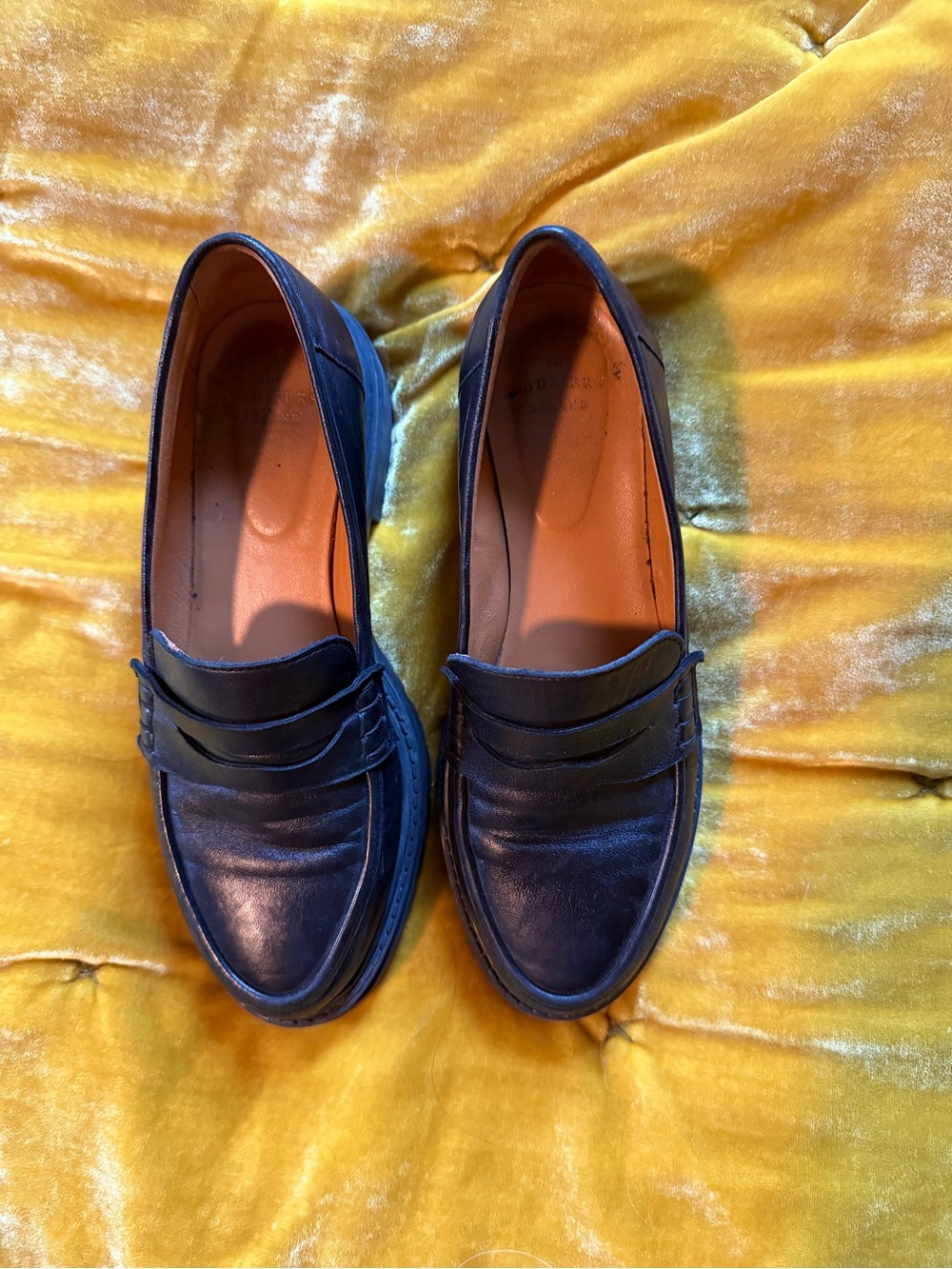 Sezane Women’s  Black Leather Penny Loafers - Picture 7 of 10